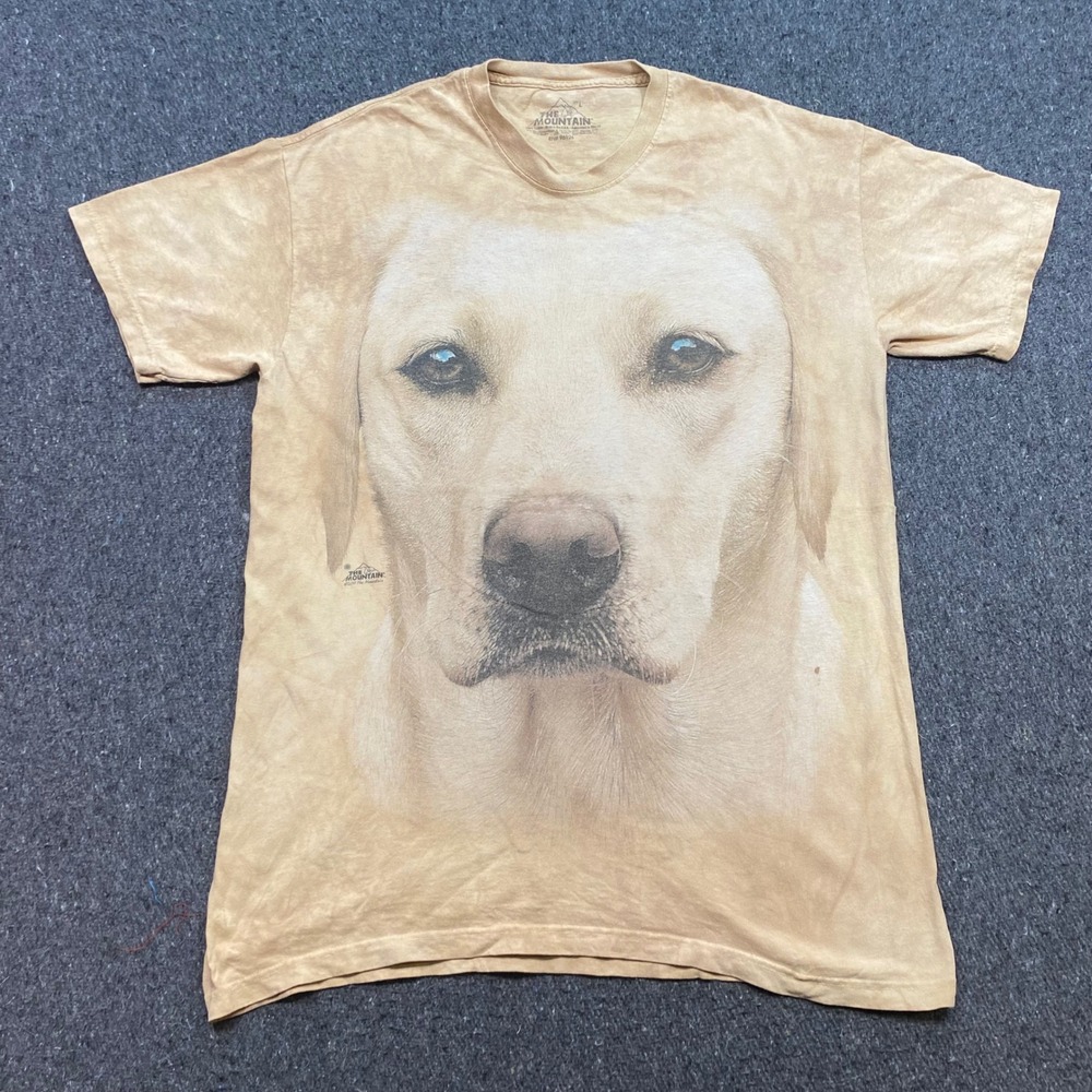 The Mountain Labrador Dog TShirt Sz L Mens Tan Nature Gorpcore Graphic Tee 2011